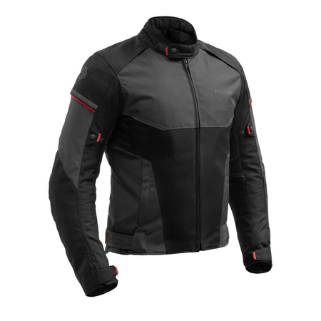 Kurtka tekstylna BROGER GRID BLACK/DARK GREY/RED czarny szary czerwony