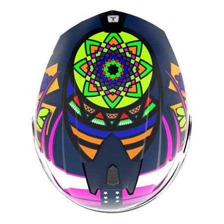 Kask integralny AXXIS DRAKEN S STAR MATT BLUE biały granatowy różowy pomarańczowy żółty zielony