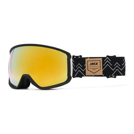 Gogle snowboardowe IMX PEAK BLACK MATT/GRAPHIC BLACK SZYBA PODWÓJNA GOLD IRRIDIUM + BROWN czarny