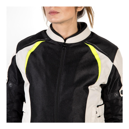 Kurtka tekstylna damska OZONE FLOW LADY BLACK/GREY/FLUO YELLOW czarny szary żółty fluo