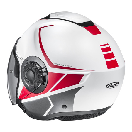 Kask otwarty HJC I40 CAMET RED/WHITE biały mat czerwony szary