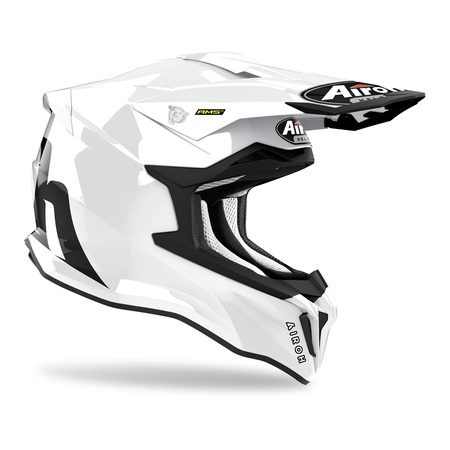 Kask cross AIROH STRYCKER COLOR WHITE GLOSS biały czarny