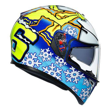 Kask integralny AGV K3 SV ROSSI WINTER TEST 2016 niebieski granatowy biały żółty fluo