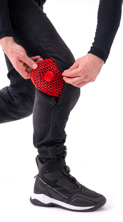 Jeansy motocyklowe SHIMA RIDER BLACK czarny