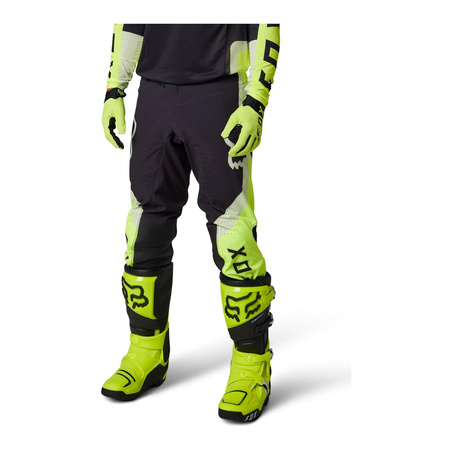 Spodnie cross FOX FLEXAIR EFEKT FLUO YELLOW czarny żółty fluo