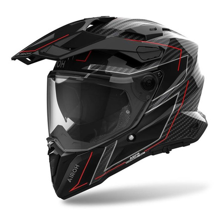 Kask integralny AIROH COMMANDER 2 CARBON STYLISH czarny czerwony