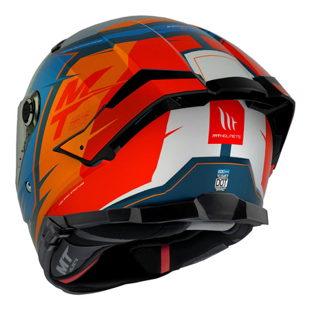 Kask integralny MT THUNDER 4 SV PENTAL MATT PEARL ORANGE pomarańczowy niebieski biały