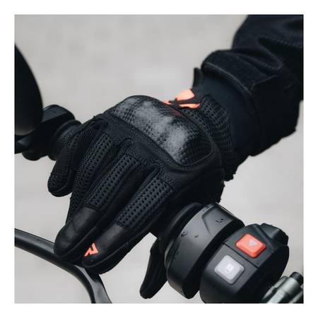 Rękawice miejskie REBELHORN GAP III BLACK/FLUO RED czarny czerwony fluo