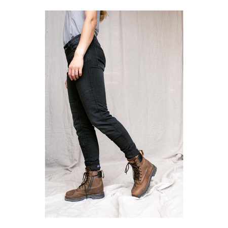 Jeansy motocyklowe damskie BROGER FLORIDA WASHED BLACK czarny