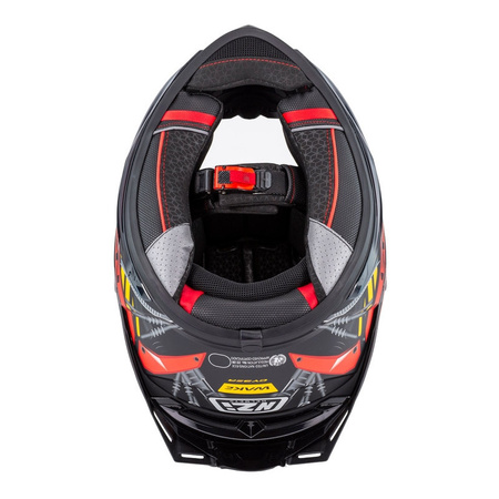 Kask integralny NZI WAKE STREAM CYBER BLACK RED MATT czarny czerwony