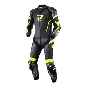 Kombinezon dwuczęściowy REBELHORN REBEL BLACK/FLO YELLOW czarny żółty fluo szary