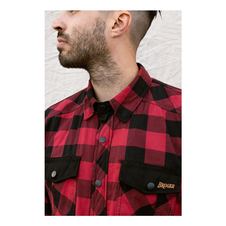 Koszula motocyklowa BROGER ALASKA RED/BLACK czarny czerwony