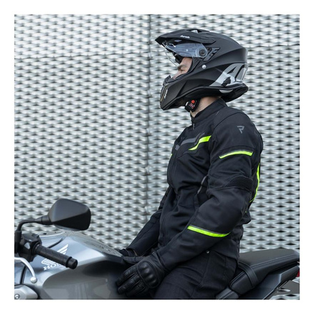 Kurtka tekstylna REBELHORN FLUX BLACK/FLO YELLOW czarny żółty fluo