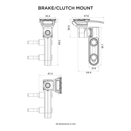 Podstawa QUAD LOCK montowana w obejmie pompy hamulca/sprzęgła czarny