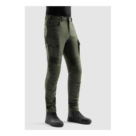 Jeansy motocyklowe REBELHORN FASTER OLIVE GREEN zielony