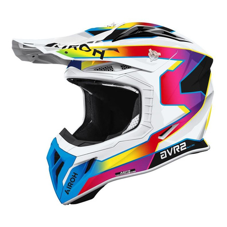 Kask cross AIROH AVIATOR ACE 2 SUNRISE SUNRISE GLOSS biały niebieski fioletowy żółty