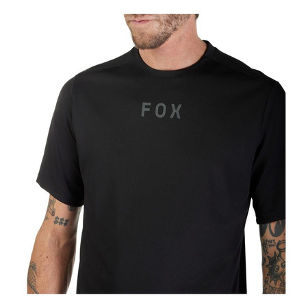 Koszulka rowerowa FOX RANGER WORDMARK BLACK czarny
