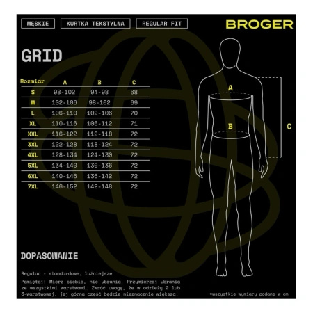 Kurtka tekstylna BROGER GRID BLACK/DARK GREY/RED czarny szary czerwony