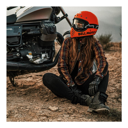 Koszula motocyklowa damska BROGER ALASKA CARAMEL czerwony żółty czarny