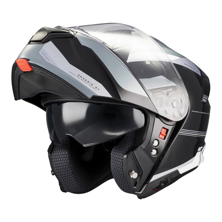 Kask szczękowy MT GENESIS SV RACCOON B12 GLOSS czarny szary biały