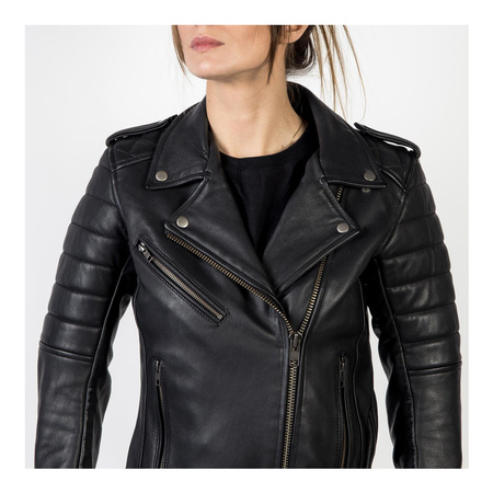 Kurtka skórzana damska OZONE RAMONES MODERN LADY MATT BLACK czarny