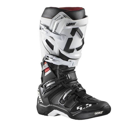 Buty cross LEATT 5.5 FLEXLOCK WHITE/BLACK czarny biały