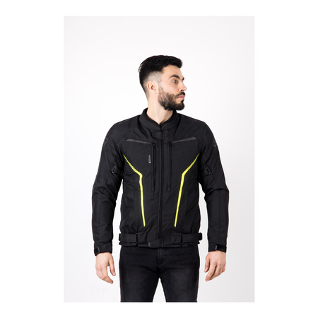 Kurtka tekstylna OZONE DELTA IV BLACK/FLO YELLOW czarny żółty fluo