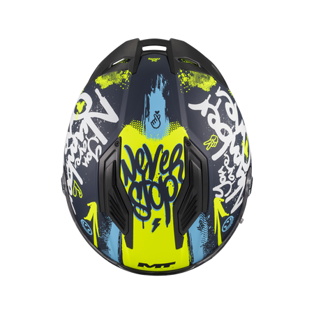 Kask integralny MT STINGER 2 ROCKET BLACK/YELLOW/BLUE MATT czarny żółty niebieski
