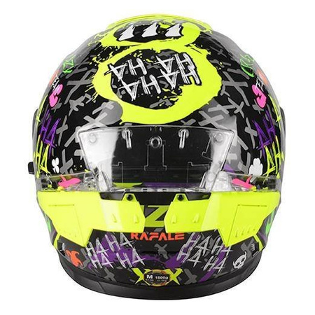 Kask integralny LAZER RAFALE SR CRAZY BLACK/MULTI czarny żółty fluo fioletowy czerwony niebieski zielony