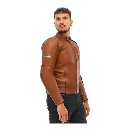 Kurtka skórzana SHIMA HUNTER+ 2.0 LIGHT BROWN brązowy