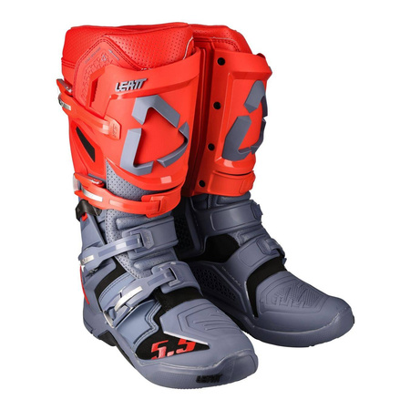 Buty cross LEATT 5.5 FLEXLOCK GRAPHENE czerwony szary