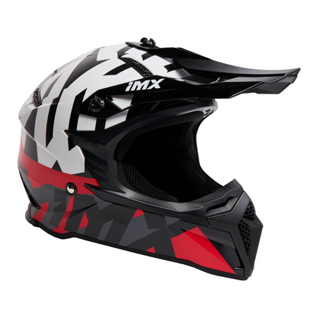 Kask cross IMX FMX-02 GRAPHIC BLACK/WHITE/FLO RED/GREY czarny biały czerwony fluo szary