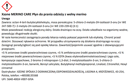 Płyn do prania odzieży z wełny merino XZONE MERINO CARE 300ml