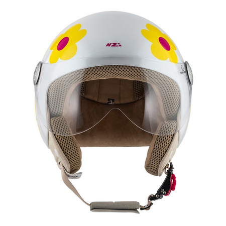 Kask otwarty NZI PASARELA MARGARITAS NARANJA Y ROSA biały czerwony żółty