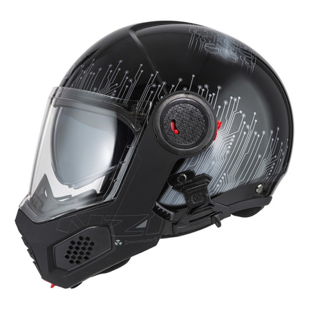 Kask szczękowy NZI MINIMOD META BLACK SILVER czarny srebrny