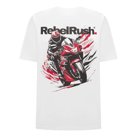 Koszulka T-shirt REBELRUSH REBEL OVERSIZE WHITE biały