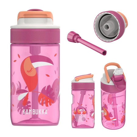 Butelka na wodę KAMBUKKA LAGOON Toekan Love 400ml różowy czerwony biały