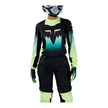 Bluza cross damska FOX LADY 180 FLORA BLACK/YELLOW czarny żółty fluo niebieski