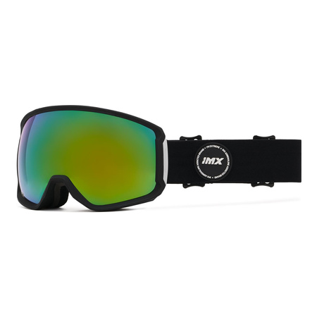 Gogle snowboardowe IMX PEAK BLACK MATT/BLACK SZYBA PODWÓJNA GREEN IRRIDIUM + BROWN czarny