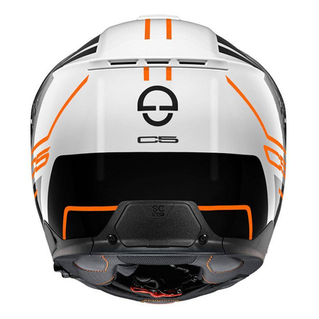 Kask szczękowy SCHUBERTH C5 ECE MASTER ORANGE czarny biały pomarańczowy