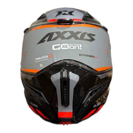 Kask szczękowy AXXIS GHOSTFIGHTER SV SLEEK A2 GLOSS szary grafitowy pomarańczowy fluo
