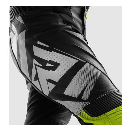 Spodnie skórzane REBELHORN INFERNO BLACK/WHITE/FLUO YELLOW czarny biały żółty fluo