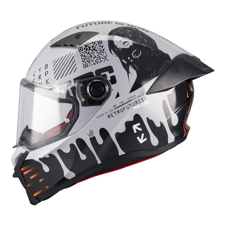Kask integralny AXXIS FENIX CYBERPUNK C4 GLOSS szary czarny
