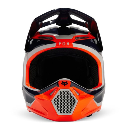 Kask cross FOX V1 NITRO FLUORESCENT ORANGE pomarańczowy fluo granatowy