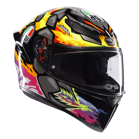 Kask integralny AGV K1 S BEZZECCHI czarny żółty fioletowy