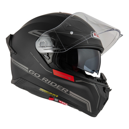 Kask integralny NZI GO RIDER STREAM DUO SOLID BLACK RED MATT czarny czerwony