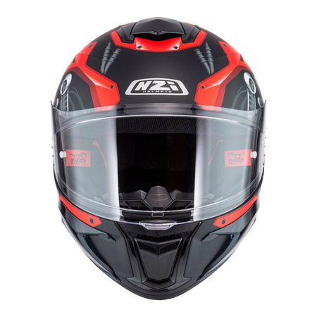 Kask integralny NZI WAKE STREAM CYBER BLACK RED MATT czarny czerwony