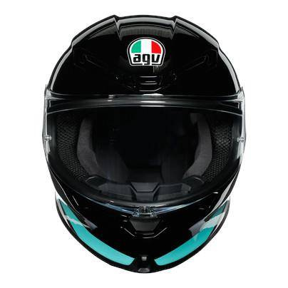 Kask integralny AGV K6 MINIMAL BLACK/MINT czarny biały zielony niebieski