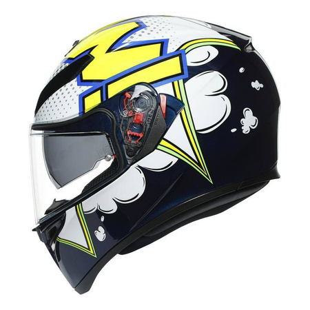 Kask integralny AGV K3 SV BUBBLE BLUE/WHITE/YELLOW FLUO granatowy biały żółty fluo niebieski