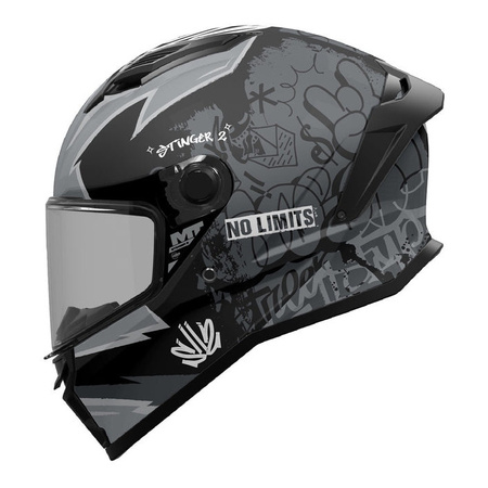 Kask integralny MT STINGER 2 TAGGER BLACK/GREY MATT czarny szary